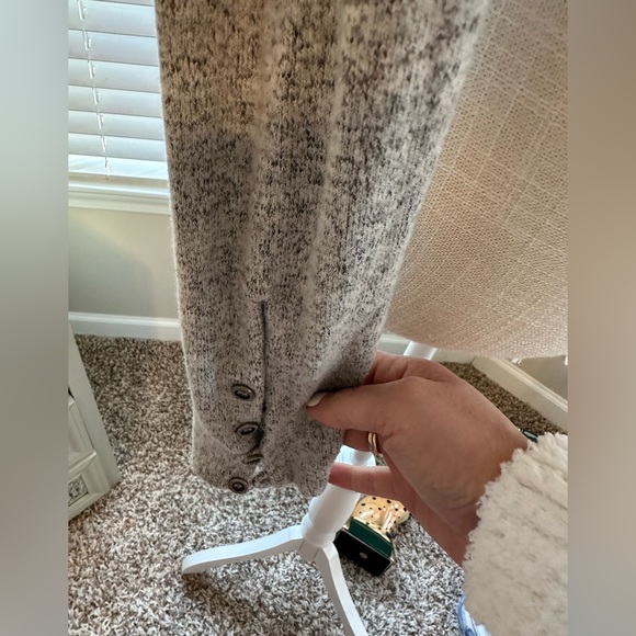 Free People Gray Long Sleeve Twist Front Top - Picture 3 of 5